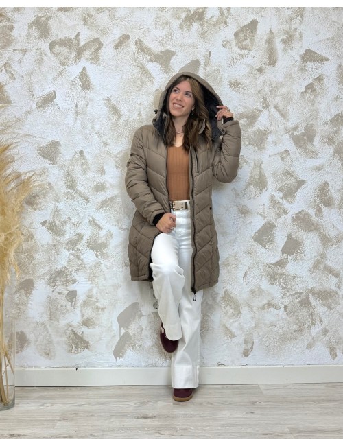 Abrigo Acolchado ligero Tahia Only Marrón