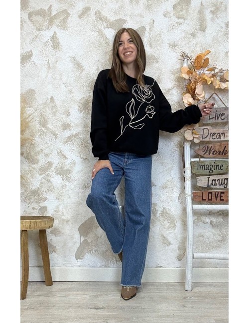 Sudadera Elissana Only Negro